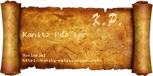Kanitz Péter névjegykártya
