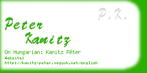 peter kanitz business card